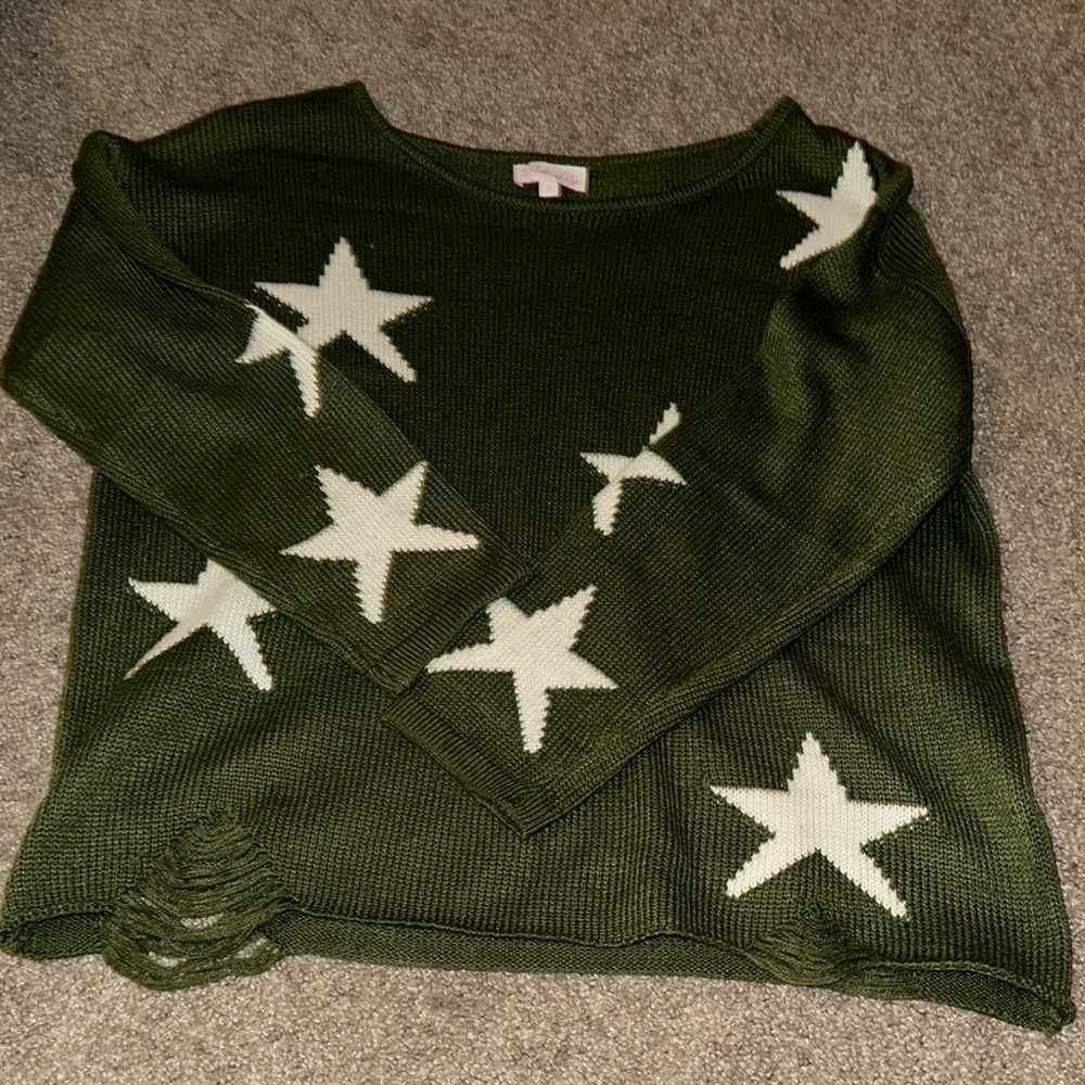 Pink Lily Olive Star Sweater